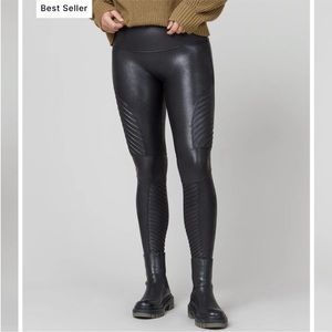 *NWT* SPANX Moto Faux Leather Leggings Black